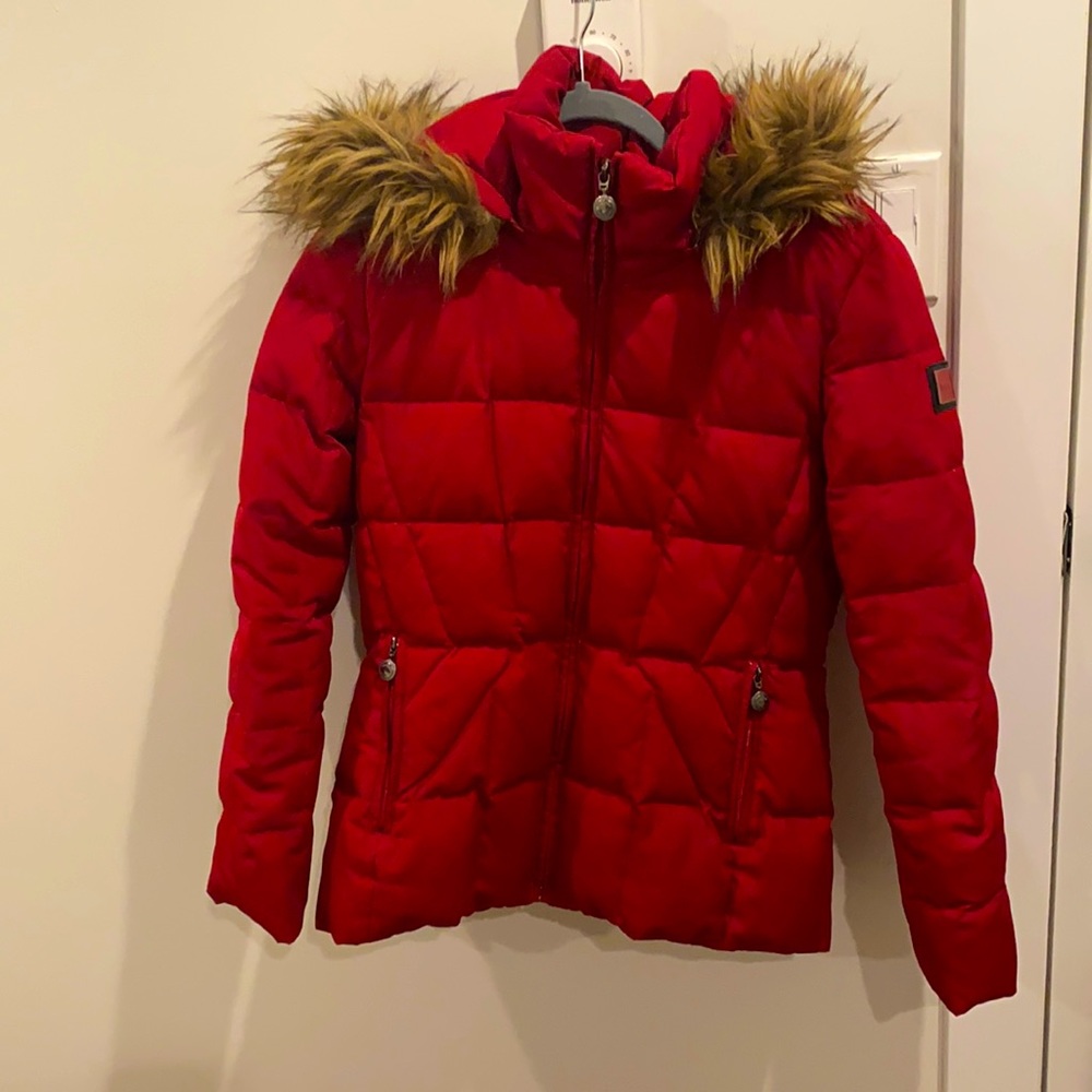 Red Calvin Klein Puffer Jacket